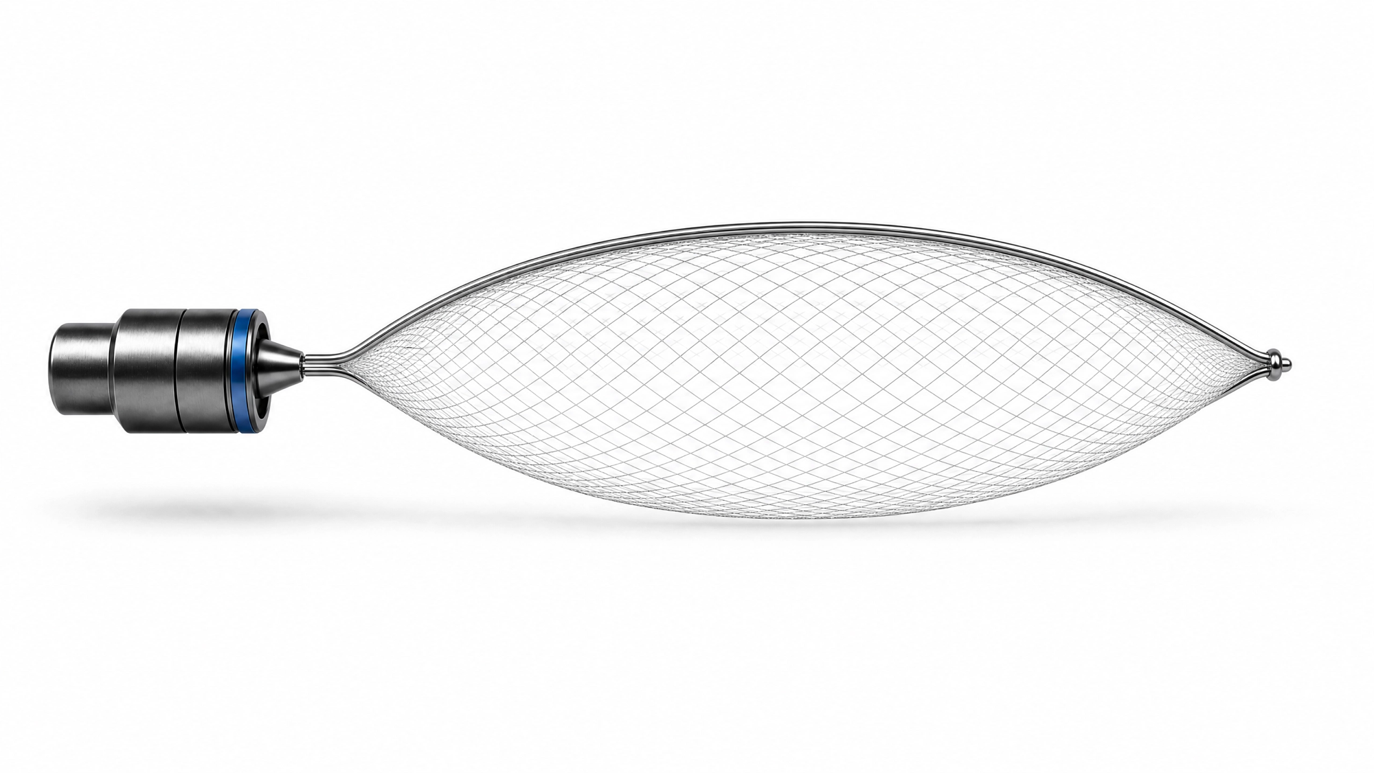Atraumatic thrombectomy device — braided mesh basket